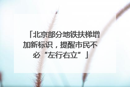 北京部分地铁扶梯增加新标识，提醒市民不必“左行右立”