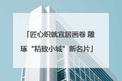 匠心织就宜居画卷 雕琢“精致小城”新名片