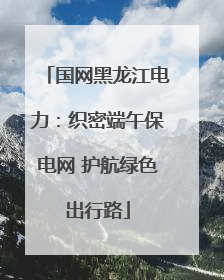 国网黑龙江电力：织密端午保电网 护航绿色出行路