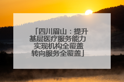 四川眉山：提升基层医疗服务能力 实现机构全覆盖转向服务全覆盖