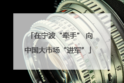 在宁波“牵手” 向中国大市场“进军”