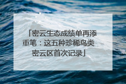密云生态成绩单再添重笔：这五种珍稀鸟类密云区首次记录