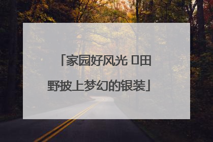 家园好风光 ⎮田野披上梦幻的银装