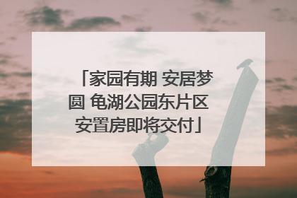 家园有期 安居梦圆 龟湖公园东片区安置房即将交付