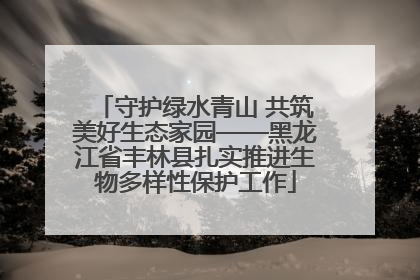 守护绿水青山 共筑美好生态家园——黑龙江省丰林县扎实推进生物多样性保护工作