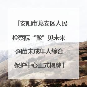 安阳市龙安区人民检察院“豫”见未来·润苗未成年人综合保护中心正式揭牌