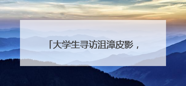 大学生寻访沮漳皮影，探求非遗创新性发展