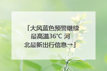 大风蓝色预警继续 最高温36℃ 河北最新出行信息→
