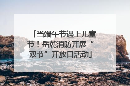 当端午节遇上儿童节！岳麓消防开展“双节”开放日活动