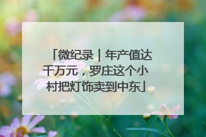 微纪录｜年产值达千万元，罗庄这个小村把灯饰卖到中东