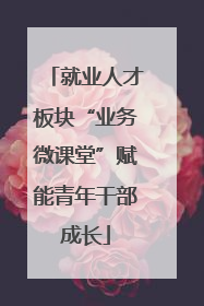就业人才板块“业务微课堂”赋能青年干部成长