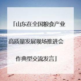 山东在全国粮食产业高质量发展现场推进会作典型交流发言