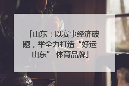 山东：以赛事经济破题，举全力打造“好运山东” 体育品牌