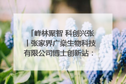 峰林聚智 科创兴张丨张家界广燊生物科技有限公司博士创新站：立足生态优势 激活“绿色宝藏”