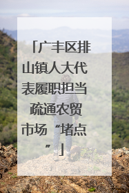 广丰区排山镇人大代表履职担当 疏通农贸市场“堵点”