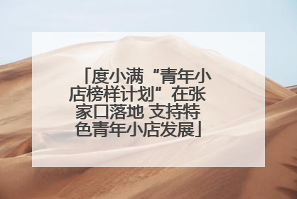 度小满“青年小店榜样计划”在张家口落地 支持特色青年小店发展