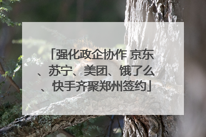 强化政企协作 京东、苏宁、美团、饿了么、快手齐聚郑州签约