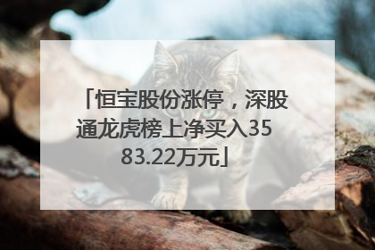 恒宝股份涨停，深股通龙虎榜上净买入3583.22万元
