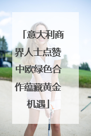 意大利商界人士点赞中欧绿色合作蕴藏黄金机遇