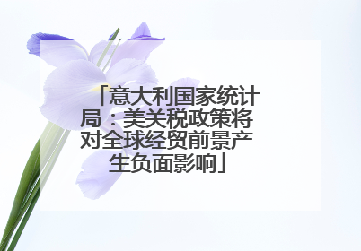 意大利国家统计局：美关税政策将对全球经贸前景产生负面影响