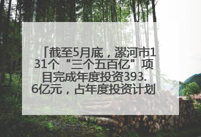 截至5月底，漯河市131个“三个五百亿”项目完成年度投资393.6亿元，占年度投资计划的50.41%——“三个五百亿”项目带动产业提质升级