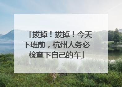 拔掉！拔掉！今天下班前，杭州人务必检查下自己的车