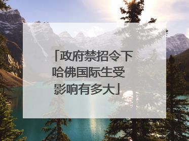 政府禁招令下 哈佛国际生受影响有多大
