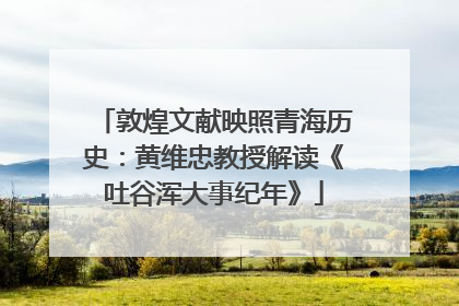 敦煌文献映照青海历史：黄维忠教授解读《吐谷浑大事纪年》