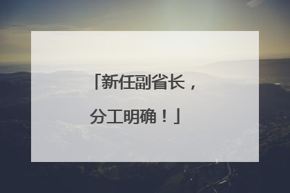 新任副省长，分工明确！