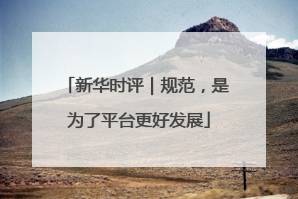新华时评｜规范，是为了平台更好发展