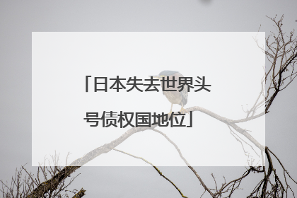 日本失去世界头号债权国地位