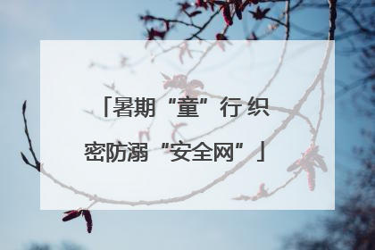 暑期“童”行 织密防溺“安全网”