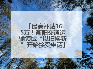 最高补贴16.5万！衡阳交通运输领域“以旧换新”开始接受申请