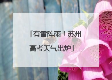 有雷阵雨！苏州高考天气出炉