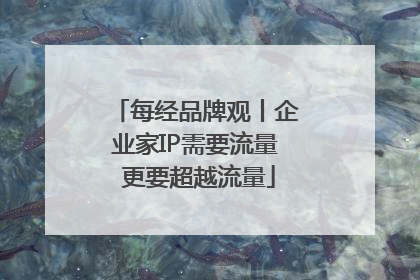 每经品牌观丨企业家IP需要流量 更要超越流量