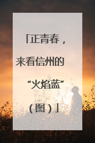 正青春，来看信州的“火焰蓝”（图）