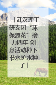 武汉理工研支团“环保浪花”接力四年 创意活动种下节水护水种子