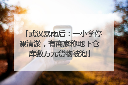 武汉暴雨后：一小学停课清淤，有商家称地下仓库数万元货物被泡