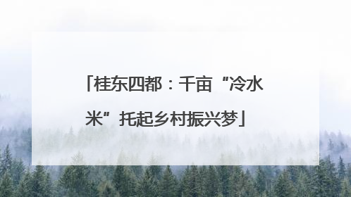 桂东四都：千亩“冷水米”托起乡村振兴梦