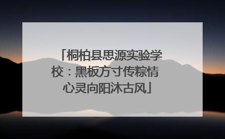 桐柏县思源实验学校：黑板方寸传粽情 心灵向阳沐古风