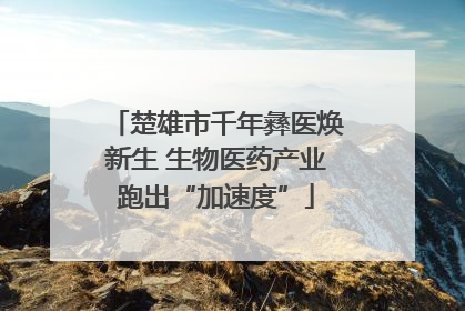 楚雄市千年彝医焕新生 生物医药产业跑出“加速度”