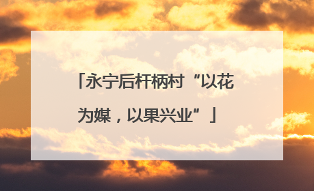 永宁后杆柄村“以花为媒，以果兴业”