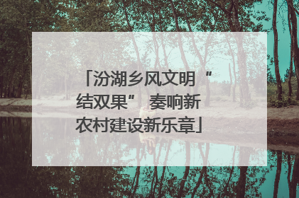 汾湖乡风文明“结双果” 奏响新农村建设新乐章