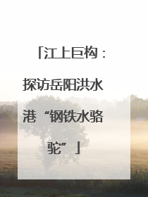 江上巨构：探访岳阳洪水港“钢铁水骆驼”