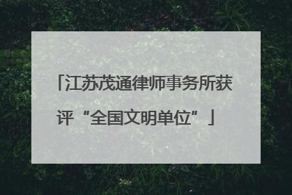 江苏茂通律师事务所获评“全国文明单位”