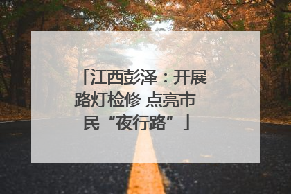 江西彭泽：开展路灯检修 点亮市民“夜行路”