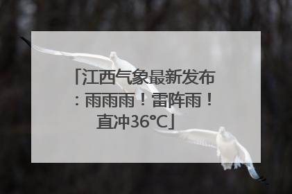 江西气象最新发布：雨雨雨！雷阵雨！直冲36°C