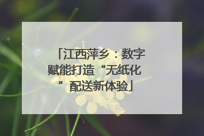 江西萍乡：数字赋能打造“无纸化”配送新体验