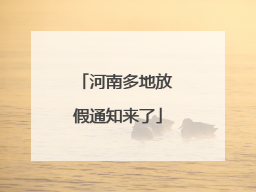 河南多地放假通知来了