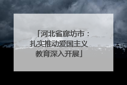 河北省廊坊市：扎实推动爱国主义教育深入开展
